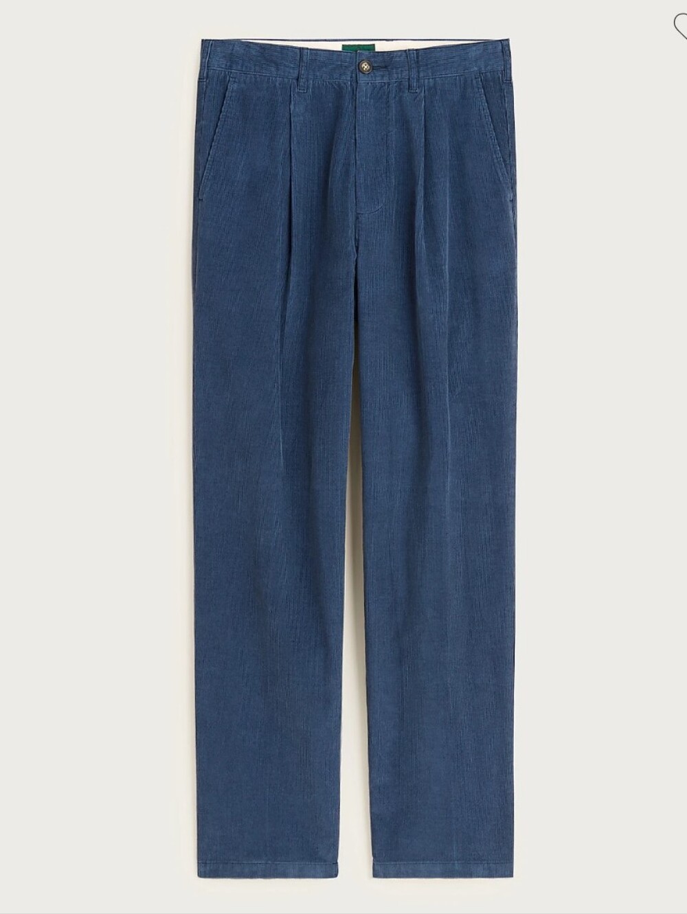 J Crew Classic-fit pleated 14-wale corduroy trouser CO455 Blue Size 34x34 Cotton